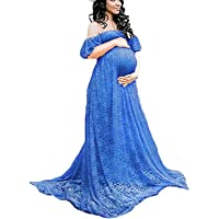 BUOYDM Mujer Vestido Embarazada de Fiesta Largos Foto Shoot Dress Fotográficas de Maternidad Apoyos De Fotografía